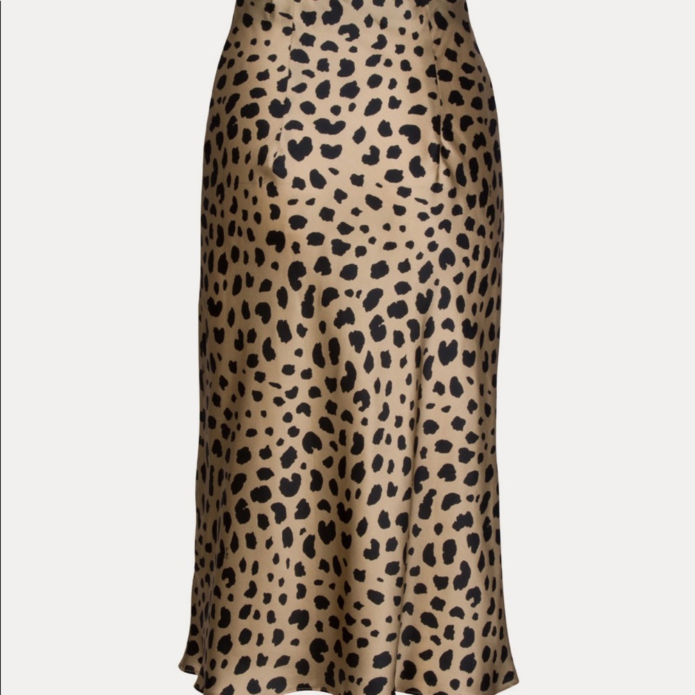 RÉALISATION Naomi Silk Slip Skirt - Wild Things Leopard size S